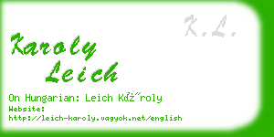 karoly leich business card